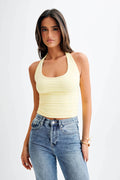 Marie Recycled Halter Top - Lemon Sherbet