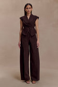 Beatrix High Rise Denim Jeans - Chocolate