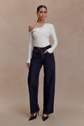 Maelle Off Shoulder Long Sleeve Top - Ivory
