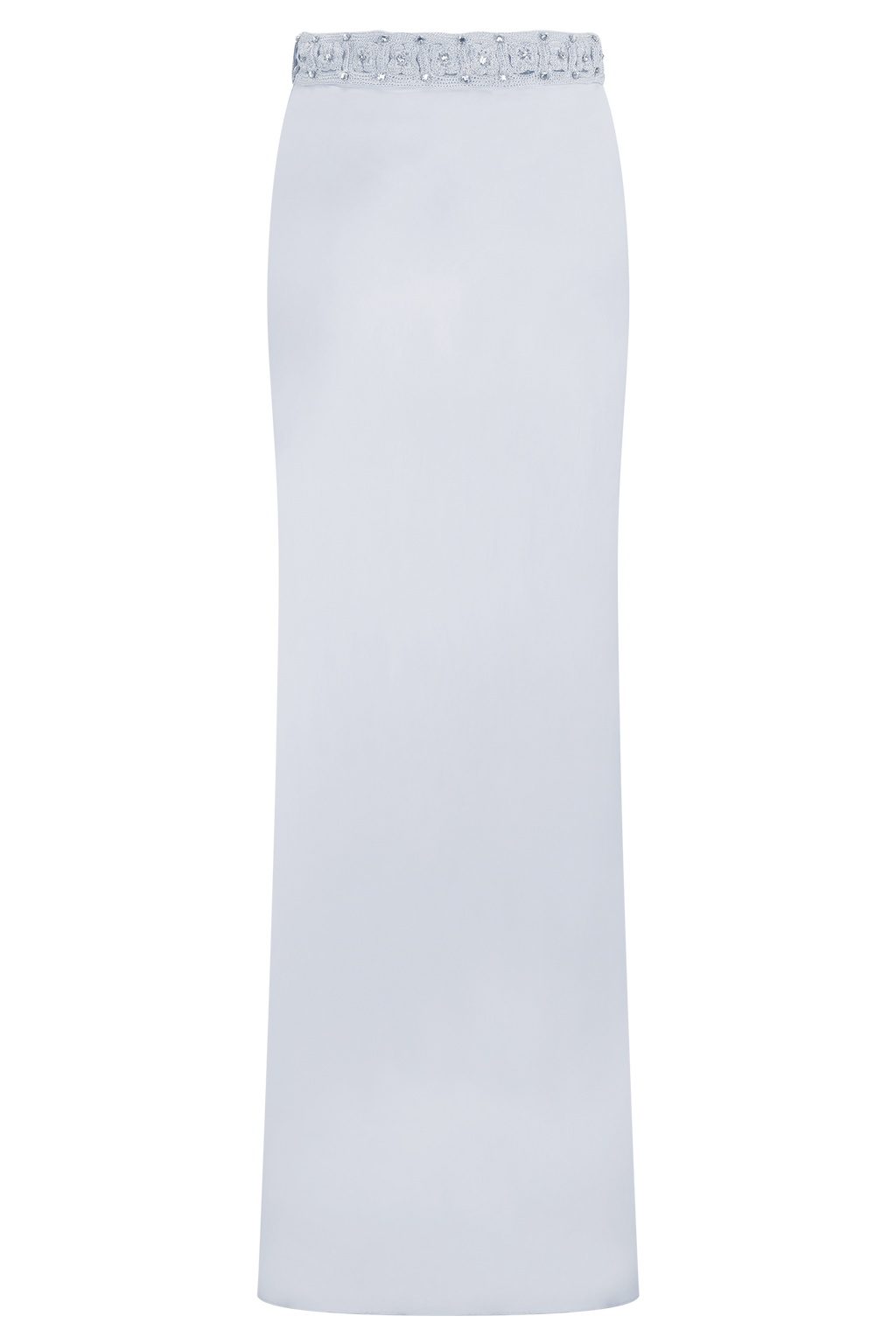 Clementine Chiffon Hand Beaded Maxi Skirt - Pale Blue